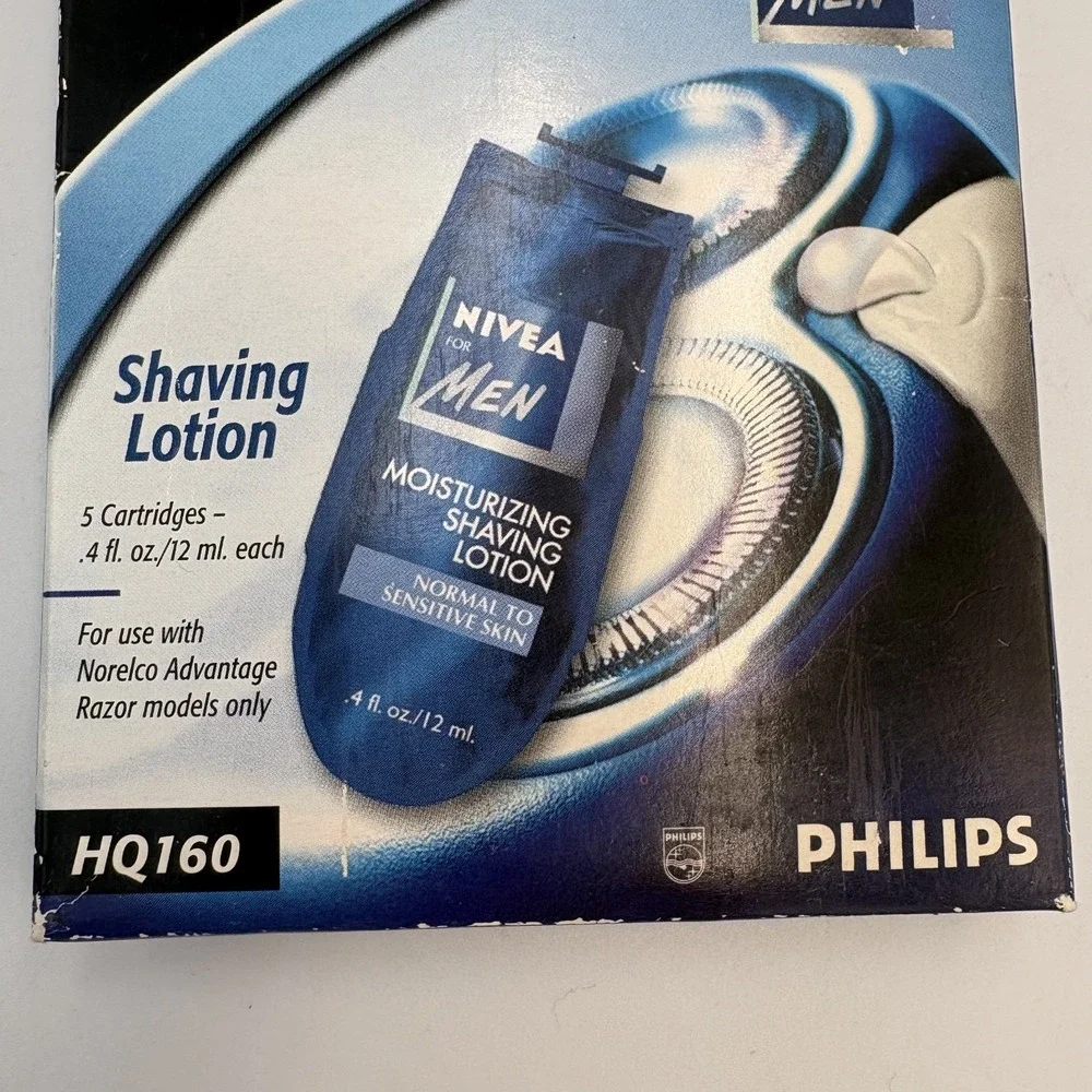 New Norelco Advantage Nivea for Men Shaving Lotion‎ Cartridges HQ160 5 Total